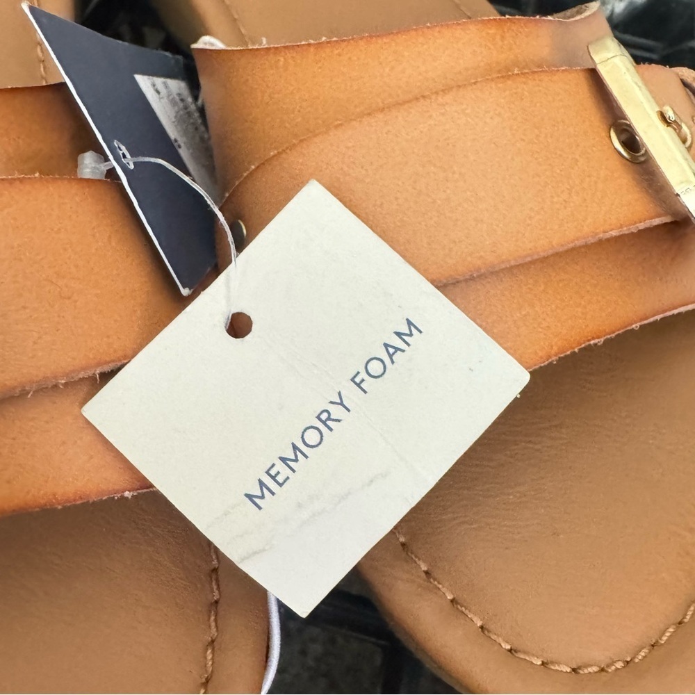 Universal Thread Kora Faux Wood Bottom Sandals in Cognac Sz 8 - Picture 6 of 8